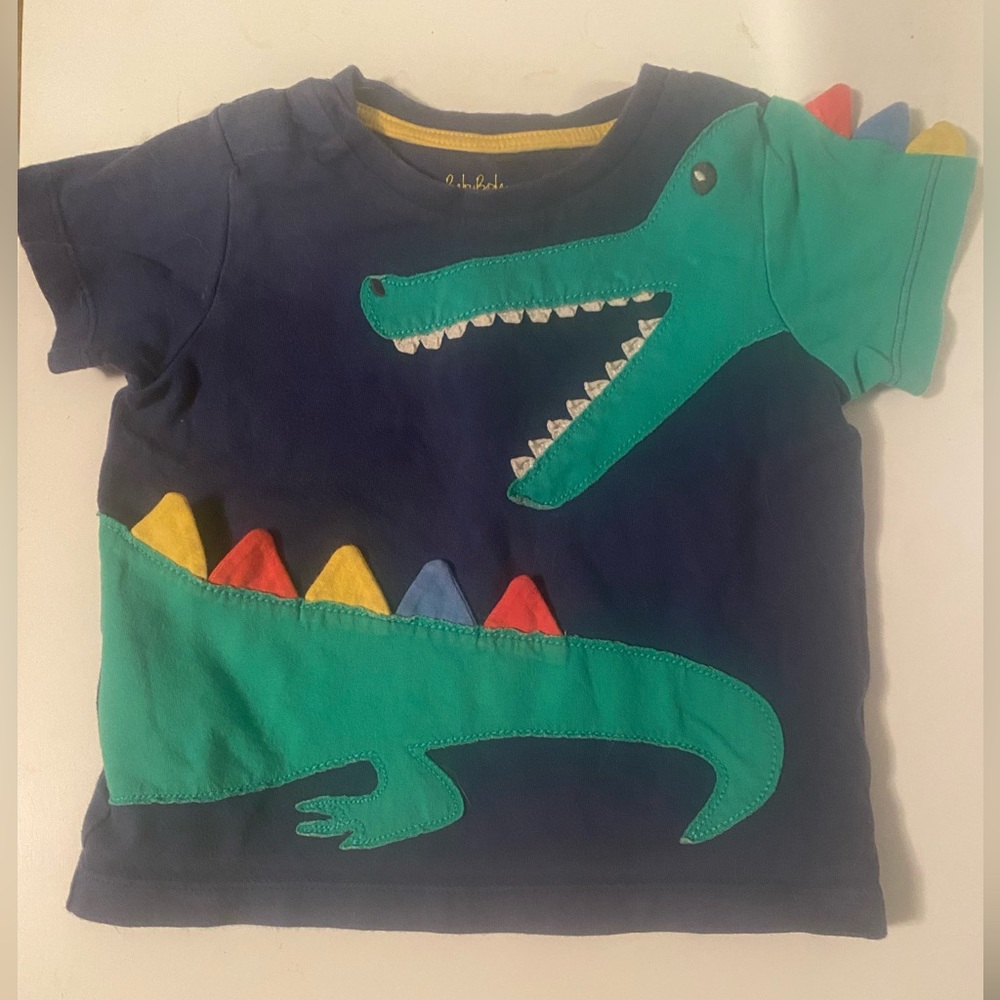 Baby Boden Applique Dino T-shirt, gently used